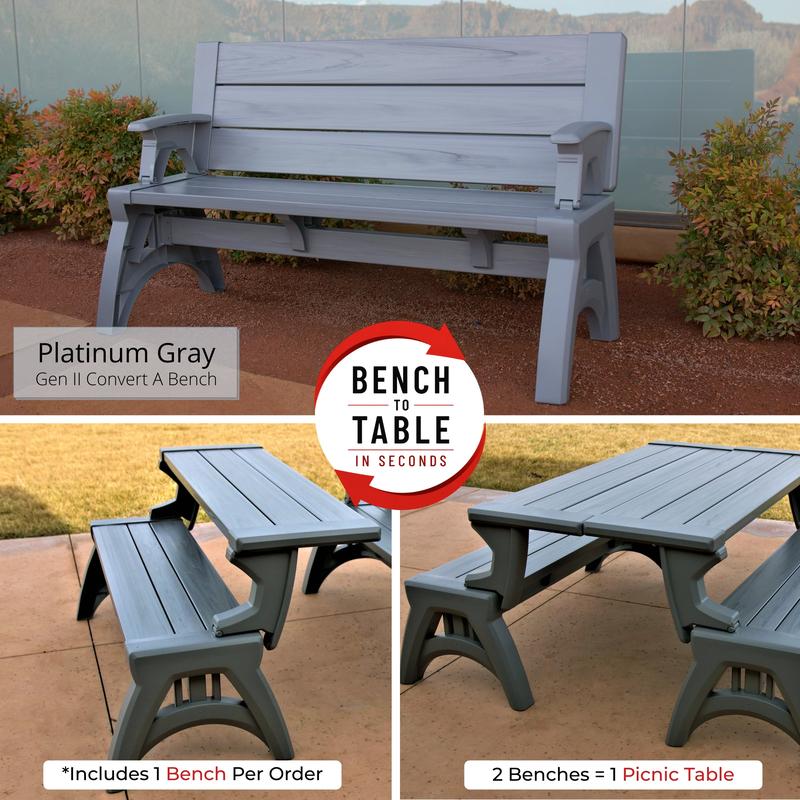 2x Convert-a-Bench XL Tuinbank – In een Handomdraai Om te Bouwen tot Tafel